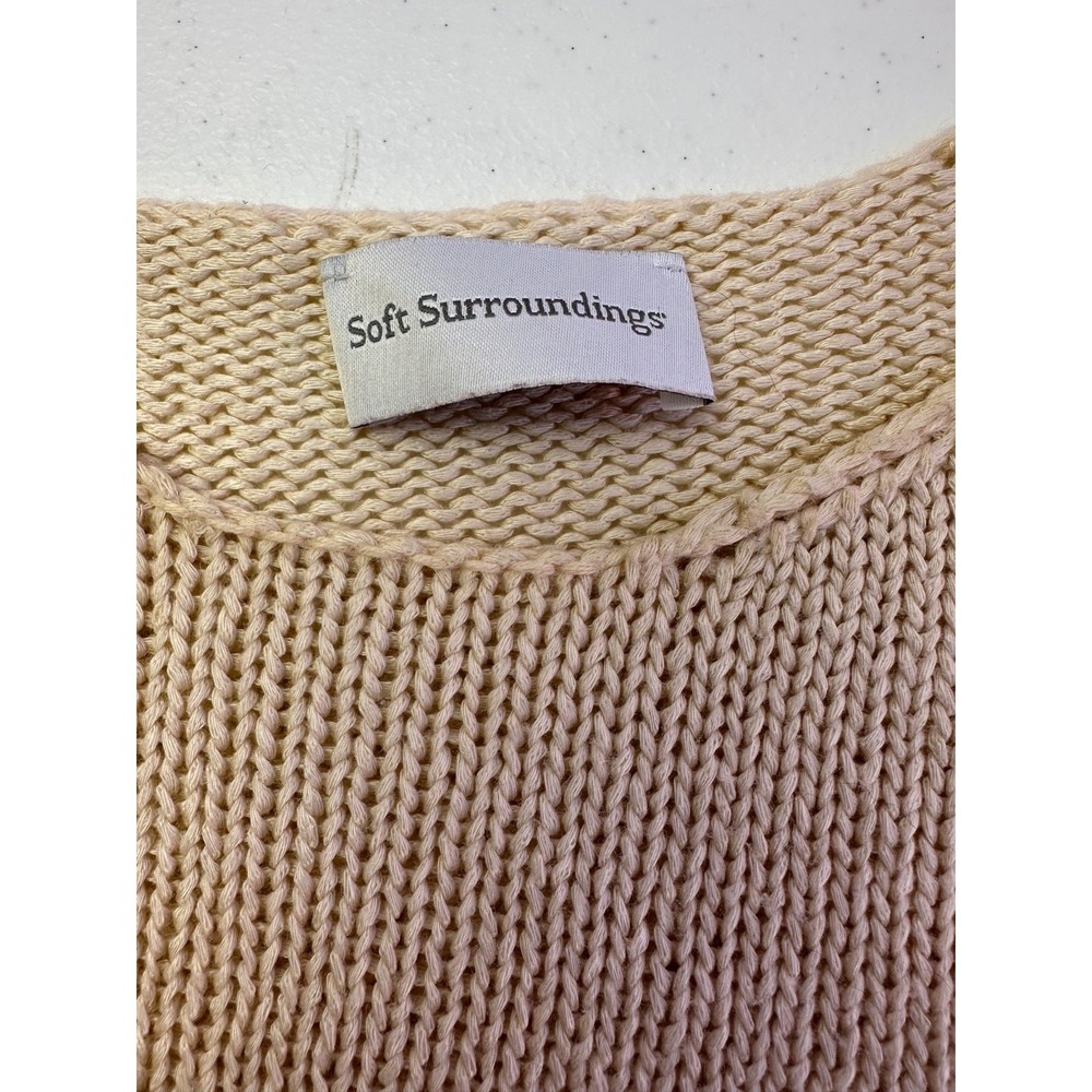 Soft Surroundings Women's Size Large Oatmeal Tunic Sweater Long Sleeve Pocket - Picture 8 of 11